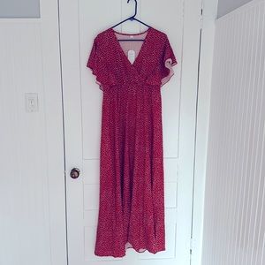 Beautiful maroon and white dress Large